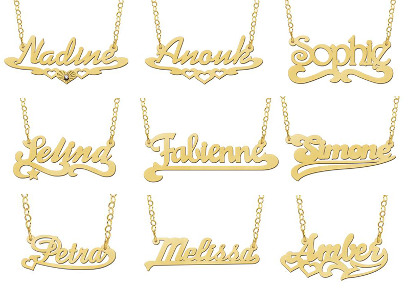 Gouden Names4ever - Ketting-, hanger- en ring graveren: