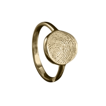 Gouden vingerafdruk ring 11mm rond