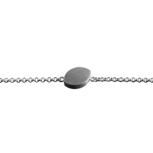 Zilveren as armband met bladvormige hanger