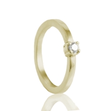 Gouden ring met chaton van 3 mm zirkonia