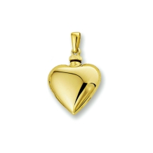 Gouden hartvormig urnhanger 17mm