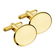 Ovale gouden manchetknopen inclusief logo graveren