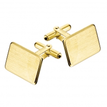 Rechthoekige gouden manchetknopen inclusief logo graveren