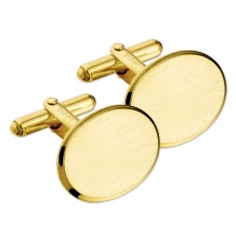 Gouden manchetknopen ovaal inclusief logo graveren