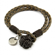 Armband gevlochten leder met bedel