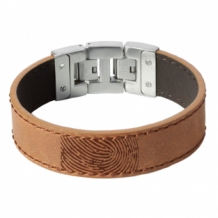 Bruine Dacaya Rebel Edge armband met vingerafdruk