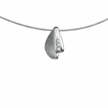 Zilveren elegante design hanger met vingerafdruk en 3 stenen
