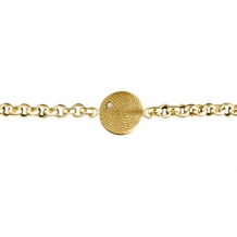 Gouden ronde armband met vingerafdruk en zirkonia-steen