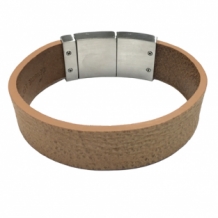 Leren armband Dacaya rough side Camel