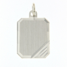 Zilveren ketting hanger rechthoek 14x18mm