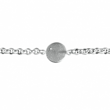Zilveren ronde armband met vingerafdruk en zirkonia-steen
