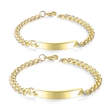 Goud stalen koppel armbanden set