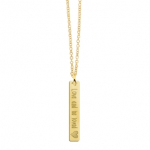 Gouden Bar naamketting hanger met gravure en hart Names4Ever