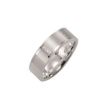 Kiss Me ring zilver mat met hoogglans lijnen KM121