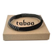 Taboo armband Mark small grey/black