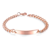 Rosé stalen armband met plaat