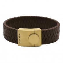 Stoere gevlochten leren armband Dacaya Dexter