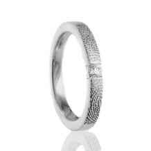 Zilveren vingerafdruk ring met steen 3mm