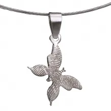 Zilveren vingerafdruk hanger vlinder 827