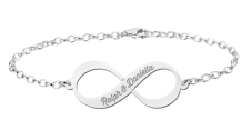 Zilveren infinity armband met twee gegraveerde namen