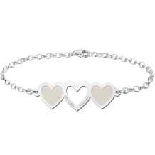 Zilveren hart armband met drie hartjes Names4ever